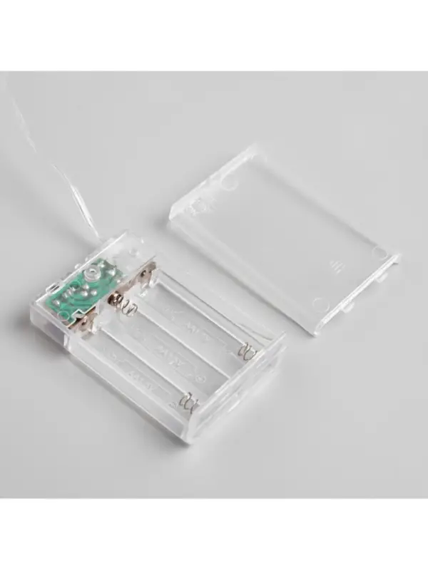 Гирлянда &laquo;Нить&raquo; 5 м, роса, IP20, зелёная нить, 50 LED, 2 режима, от батареек АА&times;3, свечение мульти