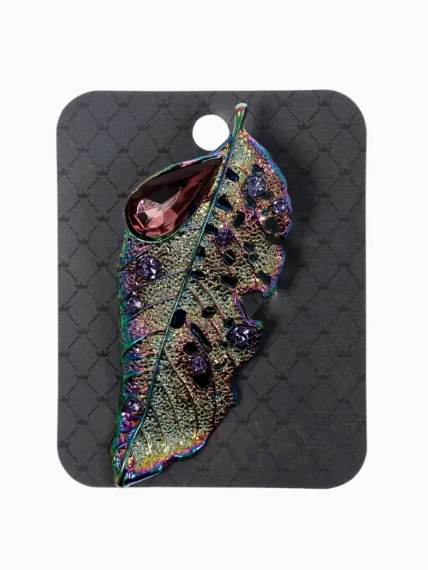 Брошь &laquo;Лист&raquo;, изящный, цветной