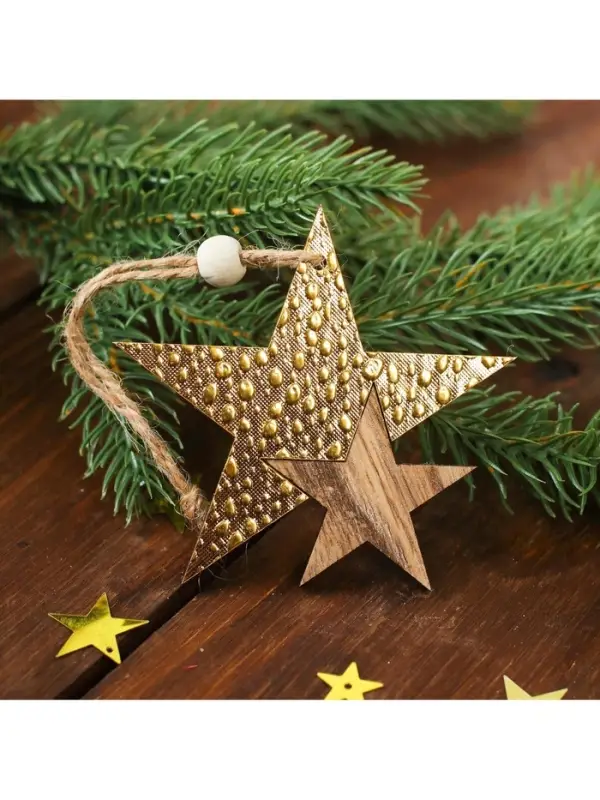 Елочная игрушка Лесная мастерская &laquo;Звездный путь&raquo;, золотая