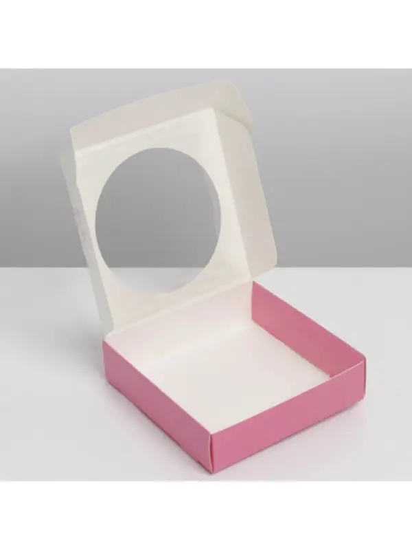 Коробка для макарун с низкими бортами, кондитерская упаковка, &laquo;Нежность&raquo;, 11х 11х 3 см