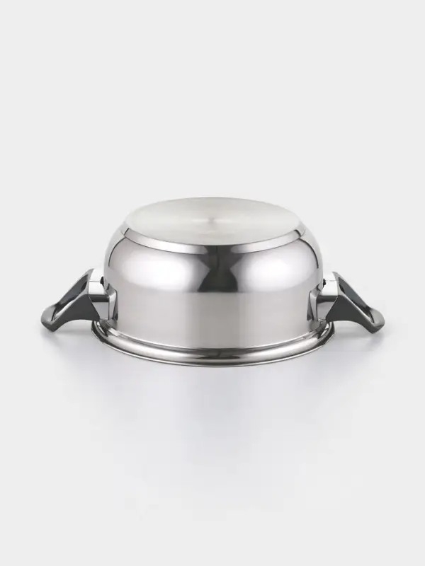 Набор посуды &laquo;Чёрная ночь&raquo;, 8 предметов: кастрюли 1.5 л, 2 л, 3 л, сковородка d=24 см, 4 крышки, индукция, нержавеющая сталь