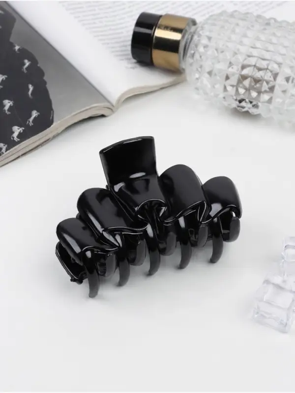 Крабик для волос «Чёрный», пирамида, 8 см, чёрный Крабик для волос «Чёрный», пирамида, 8 см, чёрный