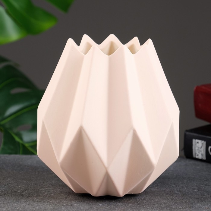 Кашпо - ваза  Кашпо - ваза "Треугольники" 14х7х7см, розовое