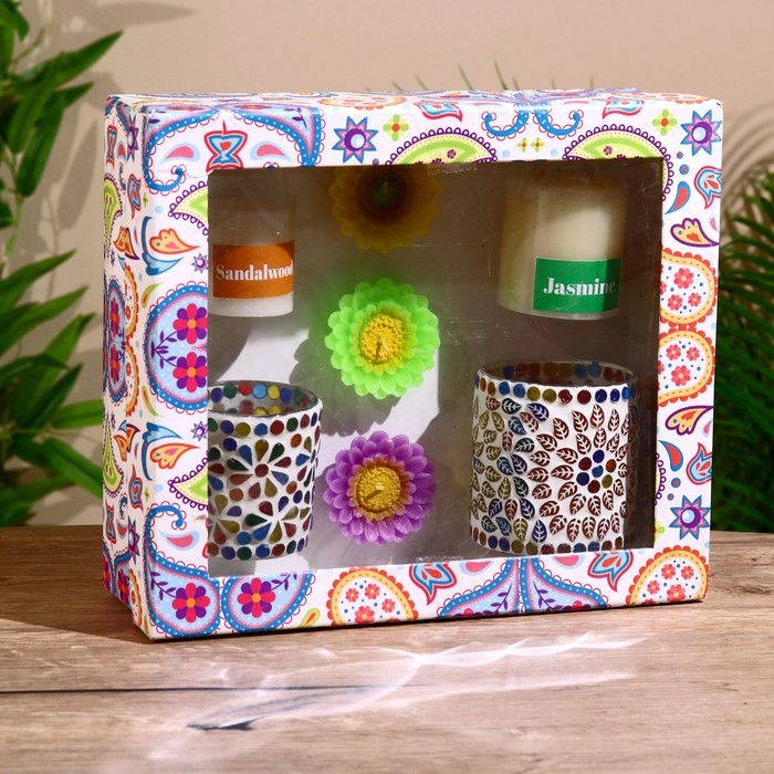 Набор свечей  Набор свечей "Сандал + жасмин" 5 штук