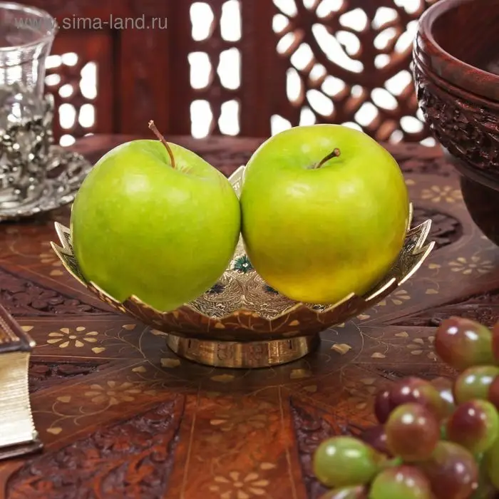 Блюдо латунь цветная эмаль Блюдо латунь цветная эмаль "Многогранность" 5х15х15 см