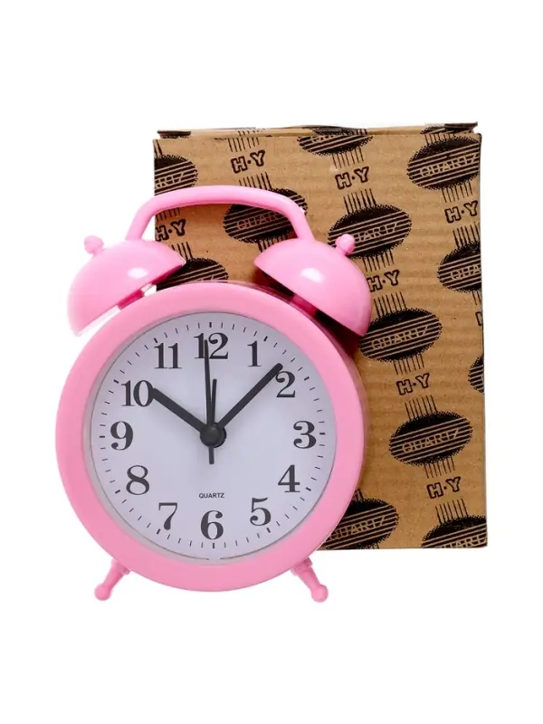 Часы-будильник настольные &laquo;Классика&raquo;, дискретный ход, 12&times;8.5 см, 1хАА, розовые