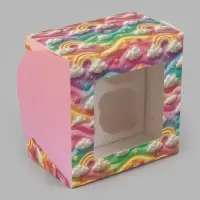 Коробка подарочная для 4 капкейков &laquo;Только для тебя&raquo;, 16&times;16&times;10 см, с окном
