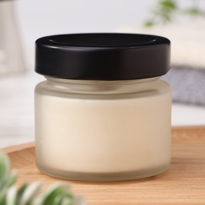 Свеча ароматическая из соевого воска в банке, 75 г, Кокосовая вода МБ Свеча ароматическая из соевого воска в банке, 75 г, Кокосовая вода МБ