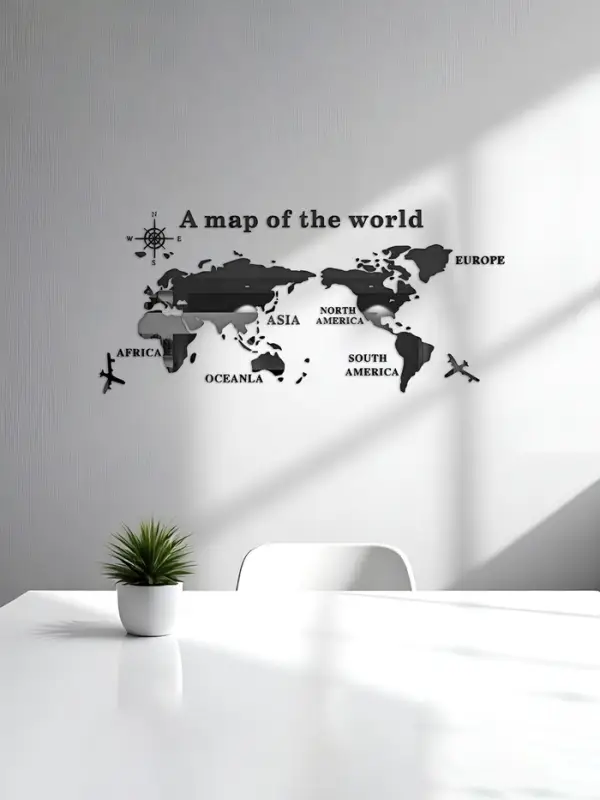 Набор наклеек интерьерных TAKE IT EASY &laquo;Карта мира&raquo;, декор настенный, панно, 54&times;120 см