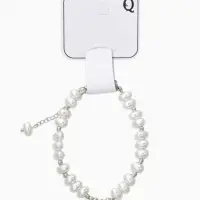 Браслет жемчуг "Рисинкис сердцем" , цвет белый в серебре