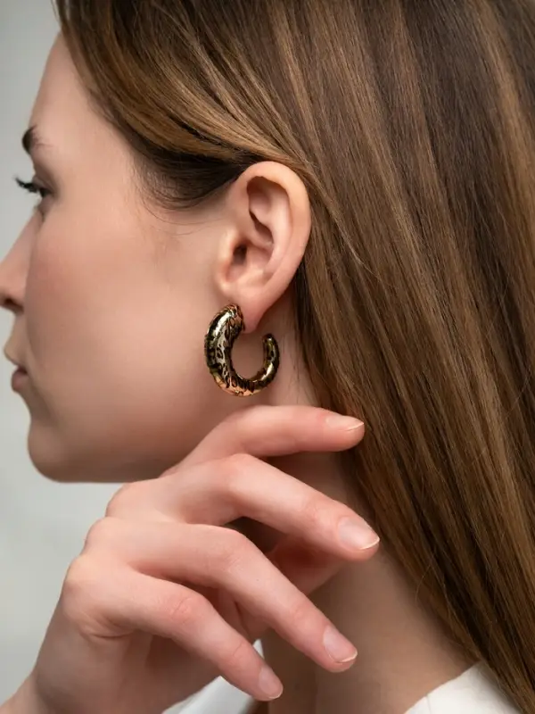 Серьги пластик &laquo;Леопард&raquo;, цвет золото