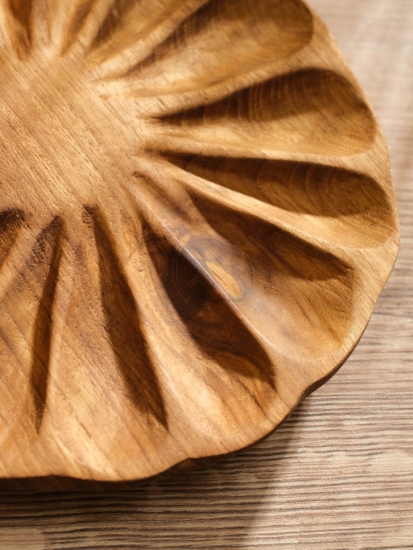 Тарелка Тарелка "Раковина" дерево Джати, 20х20х3 см, цв. коричневый