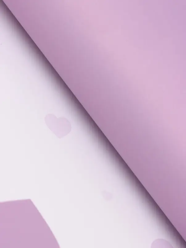 Пленка для цветов, &laquo;Сердца на белом&raquo;, сиреневый, 57&times;57 см