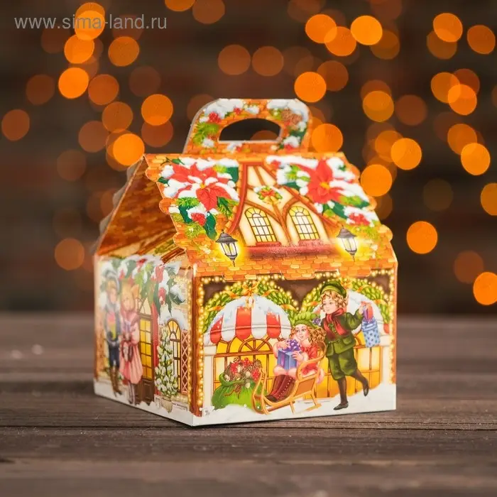 Подарочная коробка «Домик малый »Очарование Подарочная коробка «Домик малый »Очарование", 12×12×16.8 см