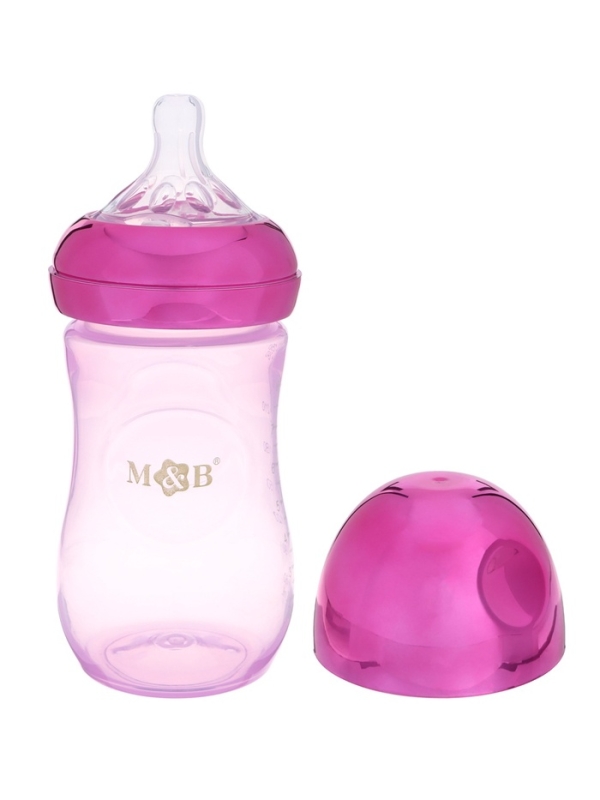 Бутылочка для кормления с наклейками «Juicy» от 0 мес., 250 мл., цвет фиолетовый, M&B Бутылочка для кормления с наклейками «Juicy» от 0 мес., 250 мл., цвет фиолетовый, M&B
