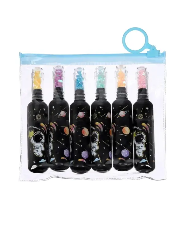 Набор маркеров-текстовыделителей &laquo;Мини-Бутылочка/Планеты&raquo;, 6 цветов, скошенный наконечник, узел 5 мм