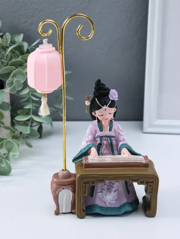 Сувенир полистоун свет "Девочка в кимоно играет на муз. инструменте" 3хAG3 6,5х11,5х21 см