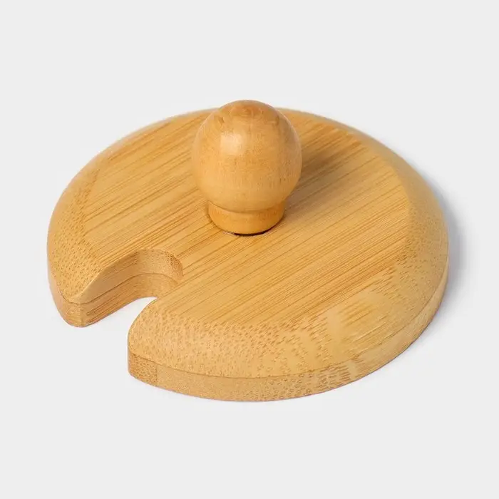 Крышка для ёмкостей Доляна, d=6 см, с ручкой, бамбук Крышка для ёмкостей Доляна, d=6 см, с ручкой, бамбук