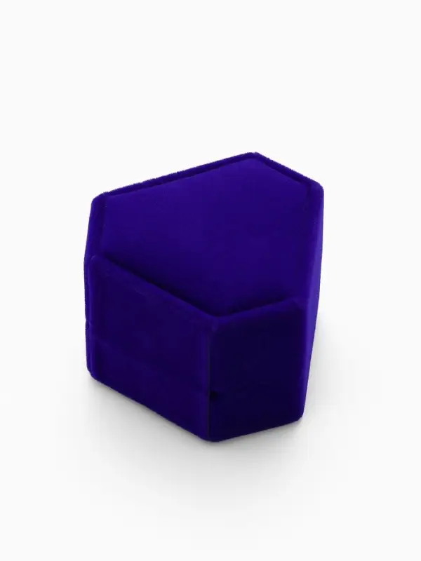 Футляр под кольца &laquo;Кристалл&raquo;, для серёг, бархатная, 6.5&times;6 см, синяя