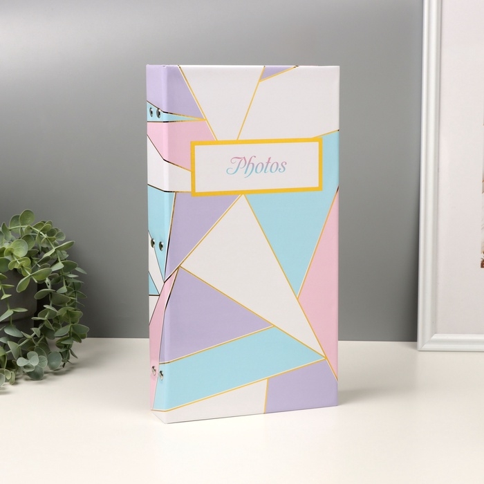 Фотоальбом на 300 фото 10х15 см  Фотоальбом на 300 фото 10х15 см "Геометрия" золото 33,5х17,5х5 см