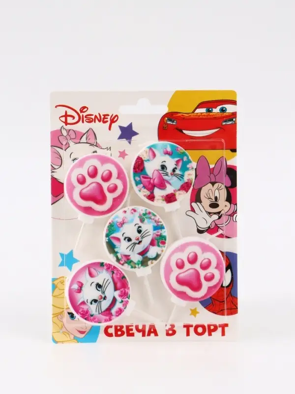 Свечи в торт, набор 5 шт, Кошечка
