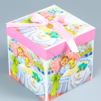 Коробка подарочная самосборная «Детская» Девочкам 15×15×15 см