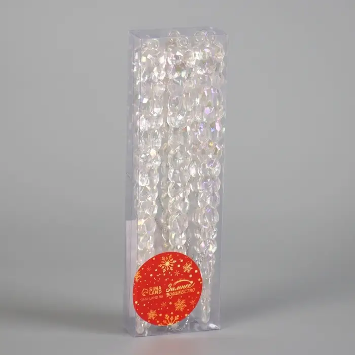 Набор ёлочных игрушек 6 шт. «Зимнее волшебство. Созвездие» пластик, сосулька, 18х1,5 см, перелив