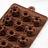Форма для конфет и шоколада &laquo;Дольче&raquo;, силикон, 20&times;11&times;1.8 см, 15 ячеек, коричневая
