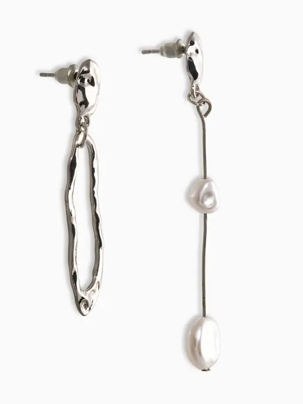 Серьги жемчуг Серьги жемчуг "Корейский стиль", цвет белый в серебре