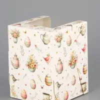 Коробка подарочная пасхальная с окном «Пасхальное чаепитие» 9.5×9.5×12.5 см