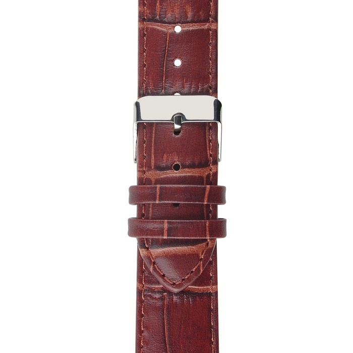 Ремешок для часов, мужской, 20 мм, запряжник 75 мм, горт 115 мм, натуральная кожа, тёмно-коричневый Ремешок для часов, мужской, 20 мм, запряжник 75 мм, горт 115 мм, натуральная кожа, тёмно-коричневый