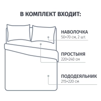 Постельное белье Евро Бязь (нав.50х70-2шт),Cozy evening