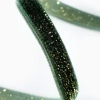 Лента бархатная, с золотым люрексом, 6 мм, 18&plusmn;1 м, зелёная №165