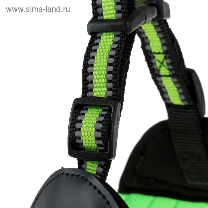 Шлейка супермягкая со светоотражающей прошивкой, обхват 48-54 см, зелёная Шлейка супермягкая со светоотражающей прошивкой, обхват 48-54 см, зелёная