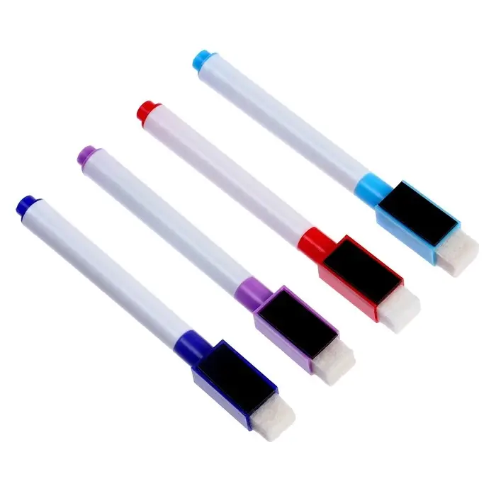 Маркеры с магнитом, цветные, на водной основе, набор 4 шт. Маркеры с магнитом, цветные, на водной основе, набор 4 шт.