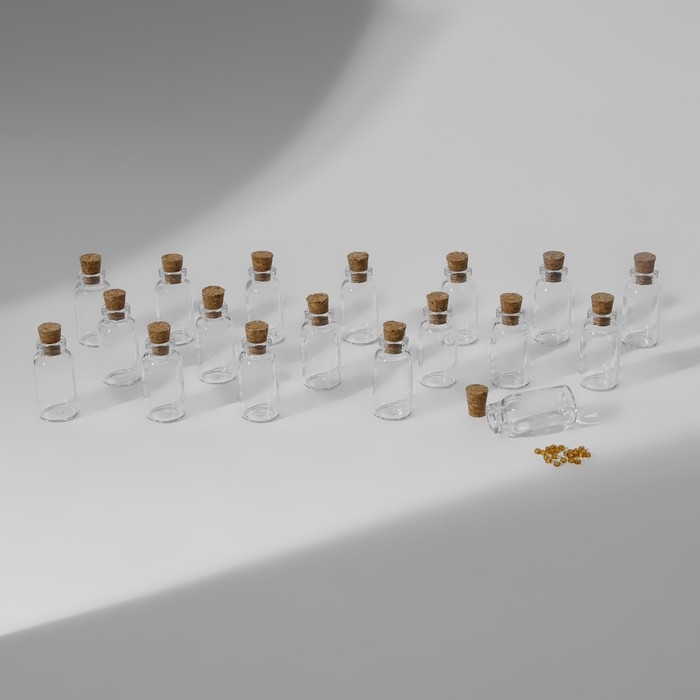 Набор баночек для хранения мелочей, d=1.5 × 3 см, 18 шт., в контейнере, 15×8×2 см Набор баночек для хранения мелочей, d=1.5 × 3 см, 18 шт., в контейнере, 15×8×2 см