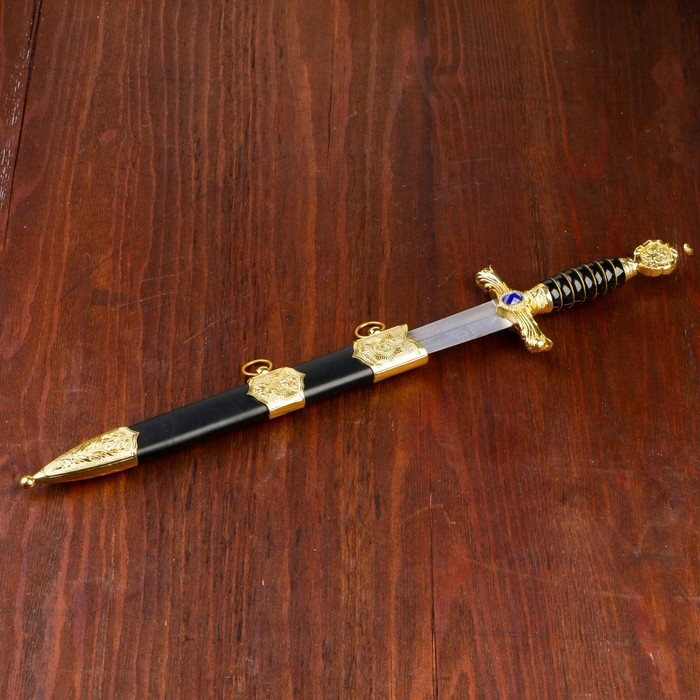 Кортик, рукоять витая с вставкой из камня, металл, пластик, 40 см Кортик, рукоять витая с вставкой из камня, металл, пластик, 40 см