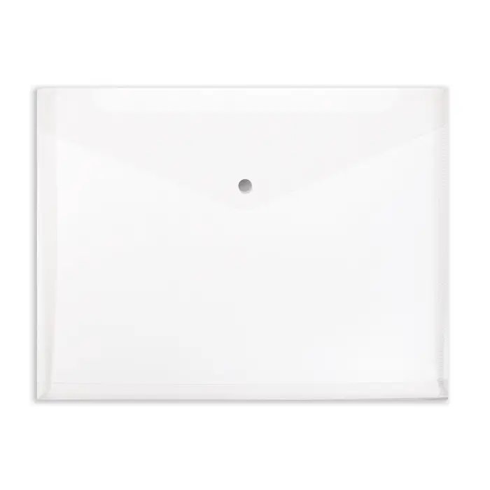 Папка конверт на кнопке А4, 180 мкм, Calligrata, полупрозрачная, с горизонтальным расширением, микс