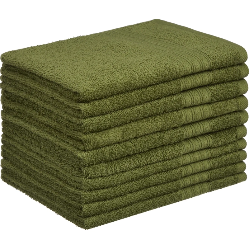 Набор полотенец махровых Luscan/бордюр 400г/м2, 40х70 оливков, 10шт/уп