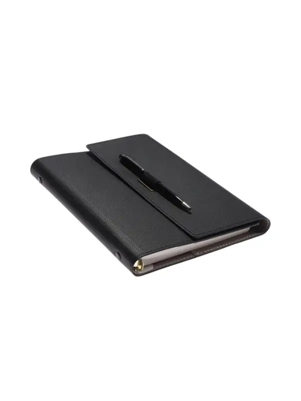 Органайзер на кольцах, А5, с клапаном, 80л, линия, к/зам, с ручкой, Черный Органайзер на кольцах, А5, с клапаном, 80л, линия, к/зам, с ручкой, Черный