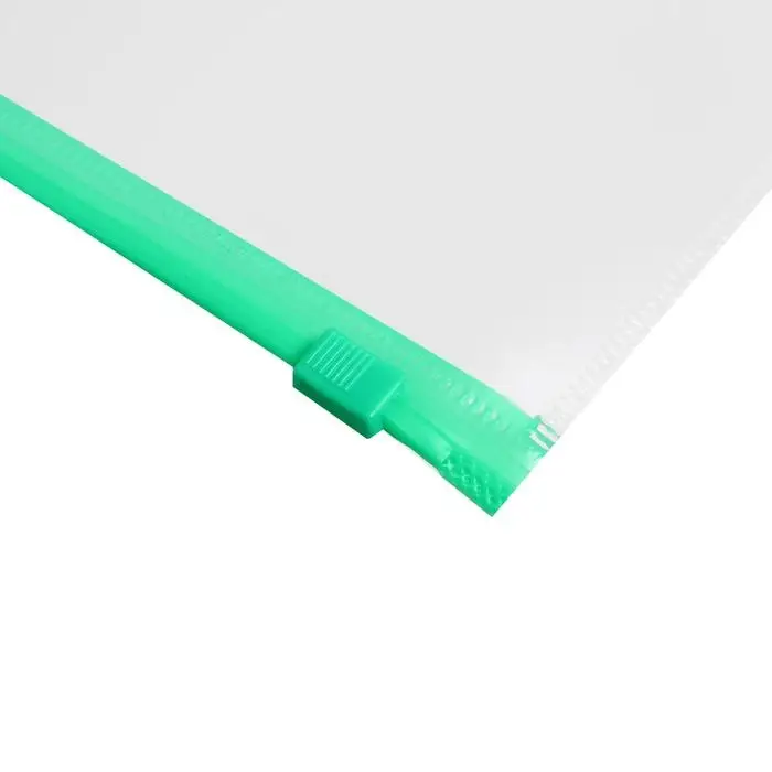 Папка-конверт на ZIP-молнии A5 150 мкм, Calligrata, прозрачная, зелёная молния Папка-конверт на ZIP-молнии A5 150 мкм, Calligrata, прозрачная, зелёная молния