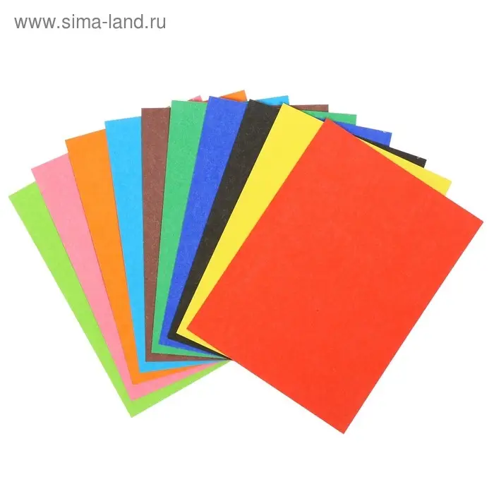 Картон цветной А5, 10 листов, 10 цветов "Хобби Тайм", МИКС