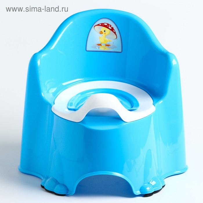 Горшок детский антискользящий «Комфорт» с крышкой, съёмная чаша, цвет голубой Горшок детский антискользящий «Комфорт» с крышкой, съёмная чаша, цвет голубой