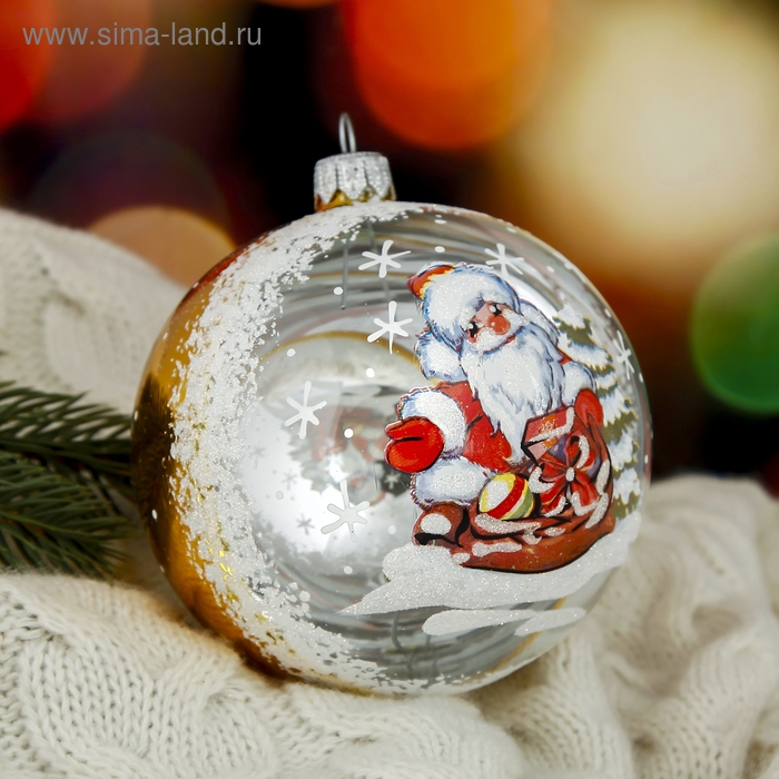 Новогодний шар Новогодний шар "Морозко" 9,5 см микс