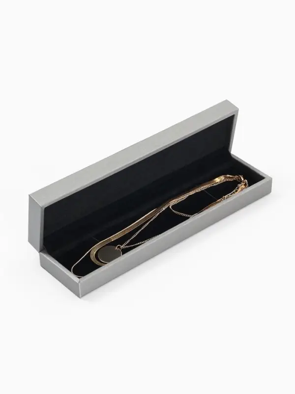 Футляр под браслет/цепочку/часы &laquo;Квадро&raquo; классический, 22&times;5.5, серый