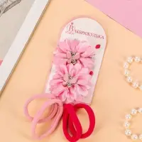 Набор для волос Выбражулька &laquo;Кокетка&raquo;, 4 резинки 4 см, 2 зажима 6 см, нежность бабочка, розовый