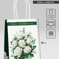 Пакет подарочный крафт «Самой очаровательной» 12×6×16 см