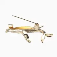 Брошь &laquo;Кит&raquo; морской, цвет золото