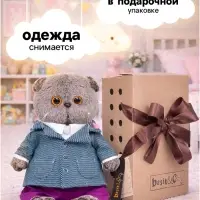 Мягкая игрушка &laquo;Кот Басик&raquo; в пиджаке с орнаментом, 22 см