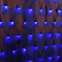 Гирлянда &laquo;Сеть&raquo; 2&times;1.5 м, IP44, УМС, тёмная нить, 192 LED, свечение синее, 220 В